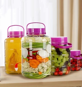 Vente en gros de bocaux vides en verre transparent pour la fermentation bocal à <span class=keywords><strong>vin</strong></span> de brassage maison barils de <span class=keywords><strong>vin</strong></span> enzymatique avec bouchon en plastique - Product Image 2