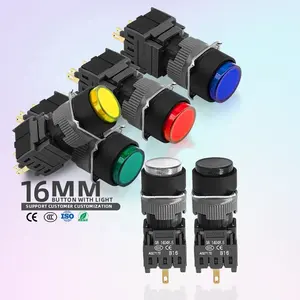 BENLEE 16MM Botão Interruptor Interruptores Mecânicos Elétricos Industriais Travamento Momentâneo Iluminado Botões À Prova D' Água