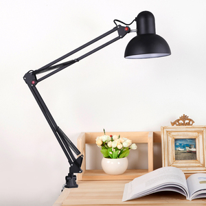 Lámpara led de mesa de <span class=keywords><strong>lectura</strong></span> de hierro forjado, abrazadera de brazo oscilante, lámpara de mesa - Product Image 2