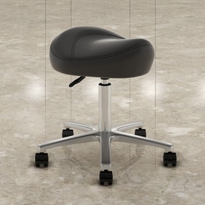 2025 Luxury Design Oem <b>Adjustable</b> Salon Cutting Pu Leather Saddle <b>Stool</b> Rolling Swiveling Barber Chair - Product Image 5