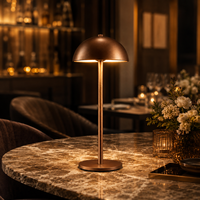 Lampe de chevet LED sans fil pour hôtel, en métal bronze, lumière d'ambiance chaude, rechargeable par contact, pour chambre d'hôtes, table de chevet