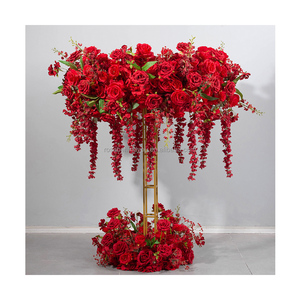 2025 mới tùy chỉnh màu Trắng Hồng Hoa Hồng Vòng Hoa Trung Tâm Á hậu với vàng trung tâm hạt pha lê treo - Product Image 5