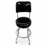 Tabourets de bar en métal avec dossier pivotant à 360 degrés, logo personnalisable, couleur au choix, coussin en PU PVC, chrome, pour la maison, la maison d'hôtes