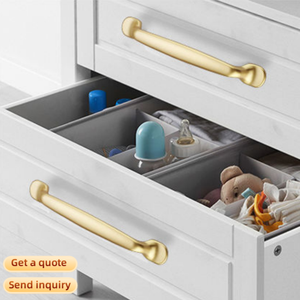 Poignées de meuble modernes en aluminium, finition or champagne mat, pour tiroirs de cuisine, arche incurvée, base large, quincaillerie de placard, vente en gros - Product Image 3
