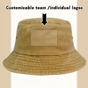 Custom Logo Embroidered One-Piece Promotional Cotton Bucket <b>Hat</b> <b>for</b> Fishing and Casual Events Business Giveaway and Branding - Product Image 2