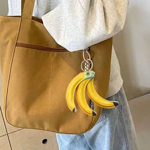 Banana PU Leather <b>Bag</b> <b>Charm</b> Cute Keychain for Women Movable Fruit Keyring with Metal Loop Handbag Backpack Tote Decor <b>Charm</b> - Product Image 1