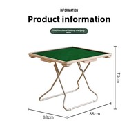 Table de Mahjong Pliante en Acier de Luxe HIMORE, Multifonctionnelle, Légère, Portable, Étanche, pour Usage Domestique ou en Dortoir, Poker/Casino