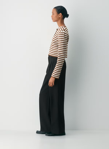 Cardigan rayé à col rond et boutons sur le devant en fil <span class=keywords><strong>Wonder</strong></span> personnalisé, à manches longues, anti-boulochage, résistant aux plis, pull tricoté classique pour le bureau - Product Image 4
