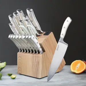 Набор кухонных ножей из немецкой 1,4116 стали с высоким содержанием углерода 3,5-8,5 дюймов, набор кухонных ножей с деревянным блоком