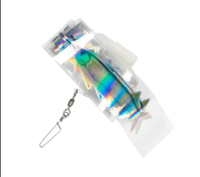 Leurre de pêche simulé en forme de poisson Martin, bande holographique, teaser, leurres de traîne, leurres de pêche en mer, pêche au bar