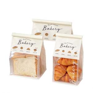 Bolsa Ecológica de Papel Plástico de Grado Alimenticio para Panadería, con Fondo Plano y Ventana, con Cierre Metálico, para Almacenamiento de Alimentos - Product Image 1