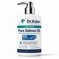 Huile de saumon sauvage certifiée MSC Dr. Kalan pour chiens 8oz Oméga-3 EPA DHA Peau Pelage Articulations Cœur Immunité OEM Marque Privée NSF CGMP Pompe