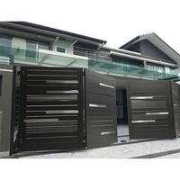 Porte de Villa Personnalisée en Métal à Double Battant, Porte Principale Moderne avec Télécommande Électrique Automatique, Design de Porte Coulissante Pliante en Aluminium