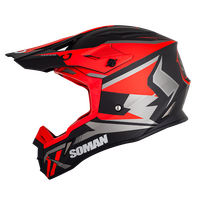 Casque de moto tout-terrain ATV Motocross Dirt Bike MX Downhill Off-Road MTB Orange Rouge Argent VTT Casque de motocross pour adulte