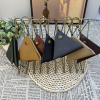 Triangle Pu cuir porte-monnaie petit Mini sac de rangement porte-poche porte-clés portefeuille