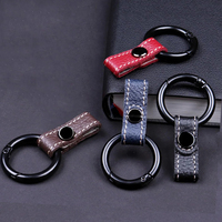 Vente en gros de porte-clés bricolage en corde de cuir avec logo personnalisé porte-clés en cuir avec lanière simple porte-clés de voiture