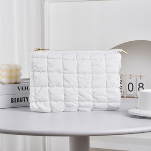 Sac banane matelassé imperméable unisexe en coton avec motif géométrique, fermeture éclair dorée, léger, sac bandoulière pour festival - Product Image 6