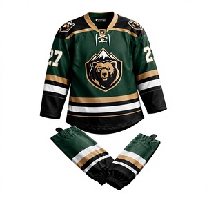 Maillot de hockey sur glace personnalisé cousu, respirant, séchage rapide, uniforme d'équipe pour hommes, logo imprimé par sublimation, vêtements de sport en gros - Product Image 1