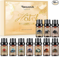 Lot de 10 Huiles Parfumées de Qualité Alimentaire pour Hôtels, Parfum de Luxe 5ml x 10 pour Diffuseur, Hall, Spa, Chambre, Coffret Cadeau, Certifié ISO, OEM