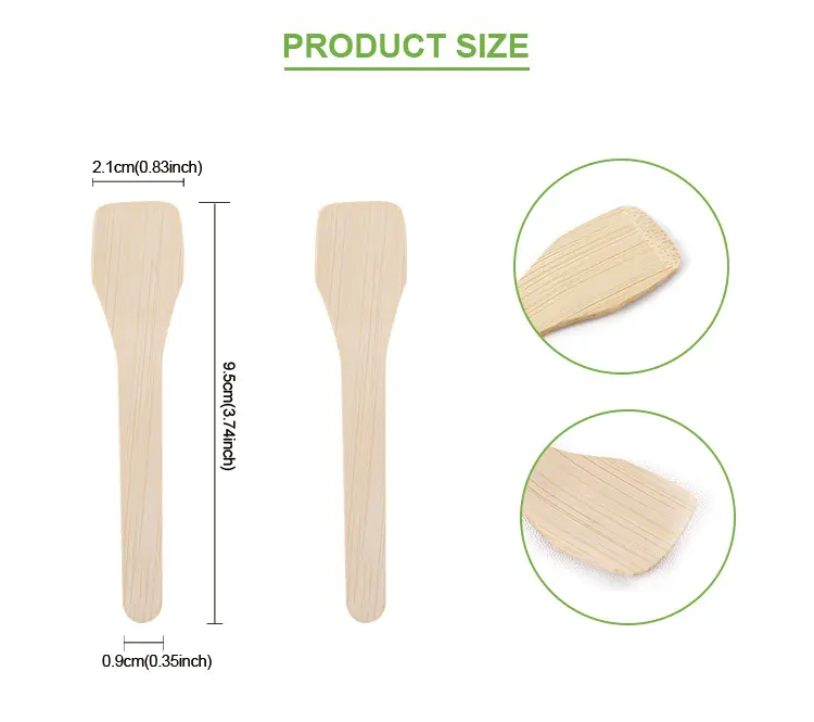 Cucchiaio di gelato di bambù usa e getta ecologico cucchiaio di bambù posate di bambù naturale