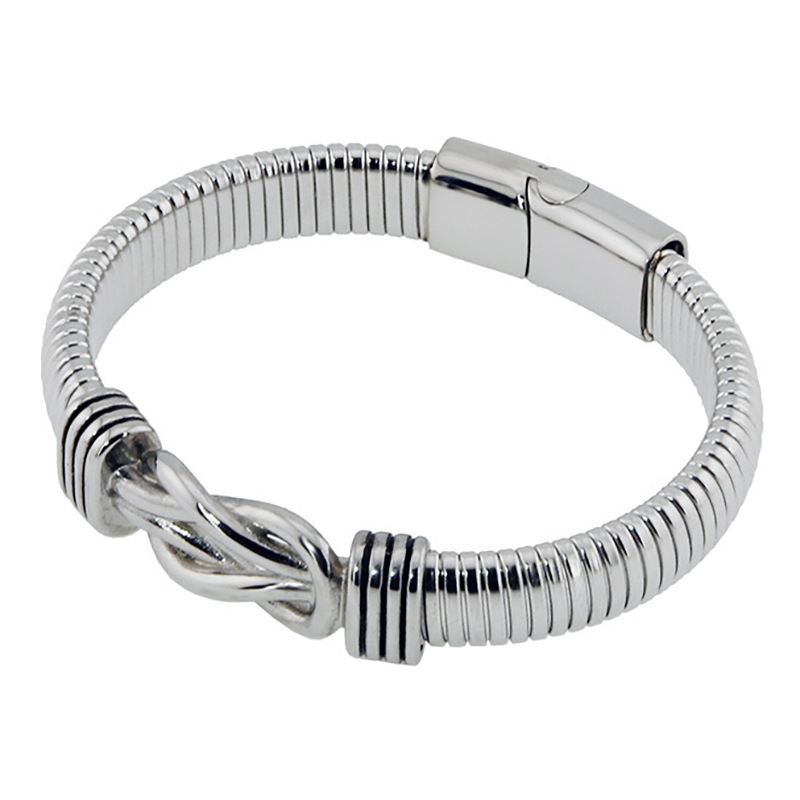 Pulsera de plata con hebilla magnética de garganta de ganso 21cm