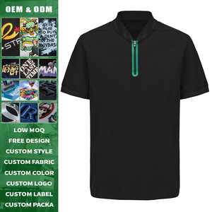 Chemise de golf unisexe à manches courtes en maille pure, imprimée sur mesure, en Spandex et Nylon, anti-humidité, séchage rapide, pour performance sportive - Product Image 3