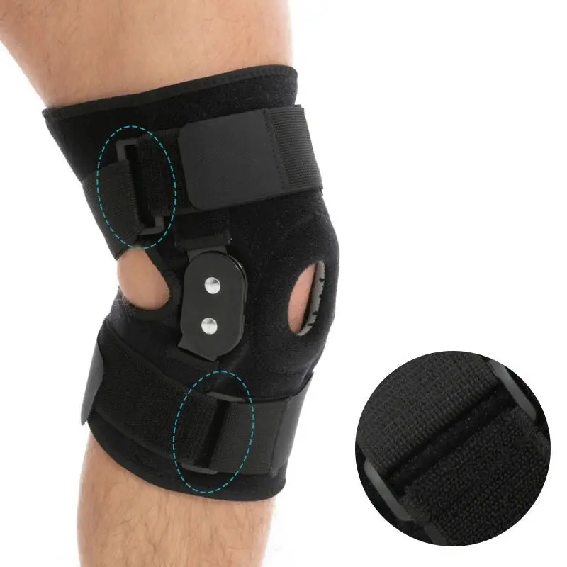 Factory Price Adjustable Breathable Neoprene Knee Joint Open Patella Brace Pad Hinged Knee Support