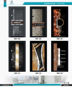 Porte de sécurité en acier ultralam de luxe moderne à surface plane Fonction antivol Options de couleur personnalisées pour appartement, villa, hôtel principal - Product Image 4