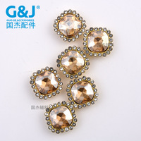 Strass à coudre double couche en verre motif Tournesol Poire, forme carrée large, pour DIY, matériaux pour accessoires capillaires élégants (bandeaux, épingles à cheveux)