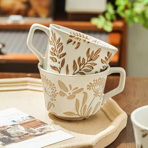 Tazas de Café de Cerámica Modernas Hechas a Mano con Diseño de Dibujos Animados, Regalo para Fiestas, Color y Logotipo Personalizables, Capacidad de 301-400 ml - Product Image 2