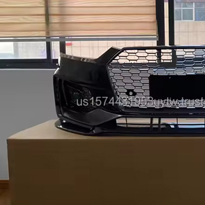 Housse de pare-chocs avant à lèvre noire brillante en stock américain pour 17-19 Audi A5/S5 B9 RS5 Style Grill Upgrade Condition Nouveau - Product Image 6