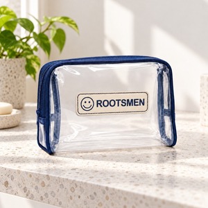 Bolsa de Cosméticos Transparente de PVC con Ribete Azul Marino 14x4x10cm, Bolsa con Cierre Transparente, Organizador de Maquillaje y Artículos de Aseo para Viaje, Logotipo Personalizado OEM ODM - Product Image 5
