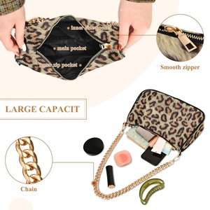 Custom Leopard Print Good Quality Shoulder <b>Small</b> Bag Women's Messenger Chain Sling Bag - Product Image 4