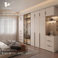 Système de dressing de luxe AIGE, meubles de rangement contemporains pour chambre à coucher avec portes en verre, étagères, tiroirs, sur mesure OEM