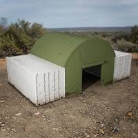 Conteneur portable en acier avec toit, structure industrielle d'extérieur, abri préfabriqué en acier, dôme, abri pour conteneur maritime 20 pieds 40 pieds
