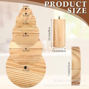 Ensemble de moules en céramique en bois massif avec manche en bois pour poterie, outil de pressage pour bols et assiettes, couleur naturelle, artisanat fait main - Product Image 5