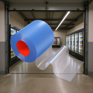 Rideau à lanières en PVC transparent 101 pieds x 12 pouces, rouleau de porte en plastique pour supermarché, garage, chambre froide, usage commercial étanche - Product Image 3