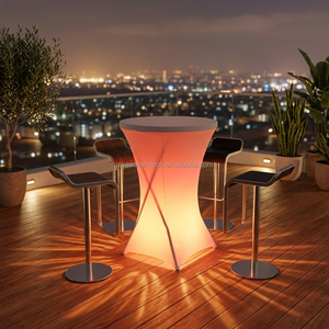 Tavolo da Bar Pieghevole in Plastica, Circolare, Luminoso, Bianco, Diametro 80cm, per Attività all'Aperto - Product Image 4