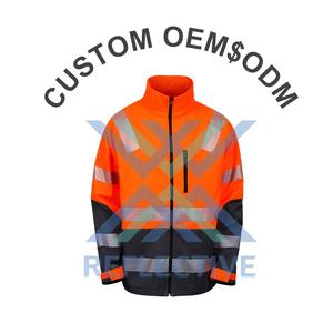 LX jaket Softshell reflektif, jaket Softshell reflektif hitam merah musim dingin, jaket keselamatan kerja reflektif, jaket reflektif konstruksi, baru - Product Image 5