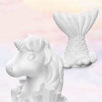 Kit de Manualidades para Niños, Cristales 3D que Crecen, Juego de Pintura de Yeso, Juguetes de Dibujo, Certificado EN71, Juego de Juguetes Mágicos de Unicornio y Sirena