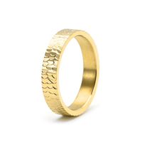 Bague en acier inoxydable 4mm Argent Or Rose Écailles de dragon et écailles de poisson Bague en acier inoxydable Bagues de doigt 703