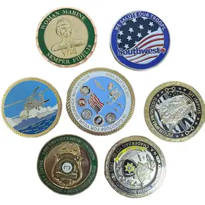 Hot Selling Custom Enamel Metal Antique Brass Custom Logo Souvenir Challenge Coin