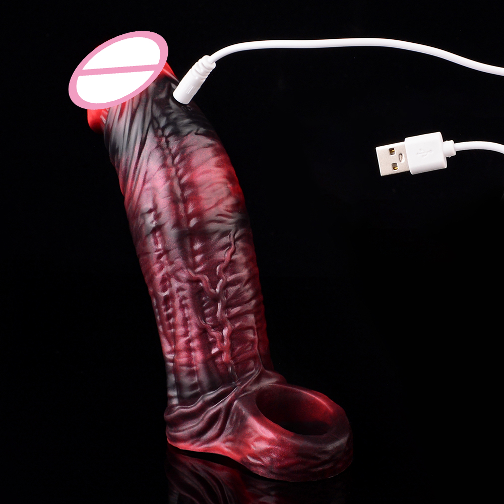 10-speed Vibrating Penis Ring Sleeve - Rechargeable Sex Toy 10-speed Vibrating Penis Ring Sleeve - Rechargeable Sex Toy