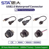 OEM ODM Waterproof USB2.0 Brass Contact Male to Female Socket Adaptor Cable 1M 2M 3M 5M