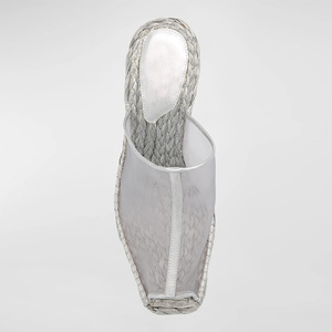 Alpargata de tacón alto personalizada, zapatos de tacón descalzos con punta abierta para mujer, zapatos de tacón de bloque tejido superior de PVC <span class=keywords><strong>transparente</strong></span>, cuero transpirable PU - Product Image 4