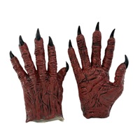 Masque de Roi Démon pour Halloween, Accessoires de Cosplay et de Mascarade, Ensemble de Gants en Latex pour Halloween, Noël et Pâques, Vente en Gros