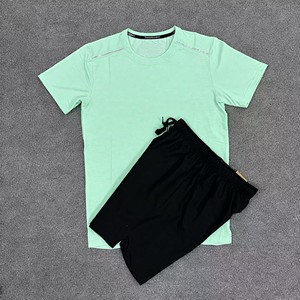 T-Shirt e <span class=keywords><strong>Pantaloncini</strong></span> da Palestra Unisex di Alta Qualità, Asciugatura Rapida, Traspiranti, Antibatterici, Abbigliamento Sportivo per <span class=keywords><strong>Calcio</strong></span>, Manica Corta per Uso Quotidiano - Product Image 4