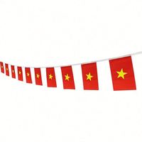 Drapeaux miniatures en polyester du Vietnam, guirlandes de fanions nationaux vietnamiens pour la décoration, vente en gros