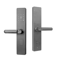 Cerradura Inteligente para Hogar con Panel Grande, Desbloqueo por APP, Cinco Métodos de Desbloqueo, Pantalla Digital OLED, Wi-Fi, Contraseña Electrónica, Llave, Aleación de Aluminio, Huella Dactilar para Dormitorio