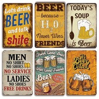 Insegne Vintage in Metallo per Arredamento Bar e Garage, Placche Murali con Citazioni Divertenti sulla Birra, Decorazione Domestica in Stile Industriale Retrò